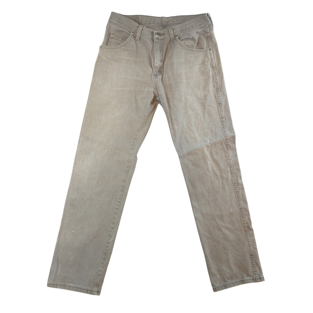 Wrangler G9651WT Tan Straight Leg Jeans Mens 32x30 Khaki Cotton Denim Workwear